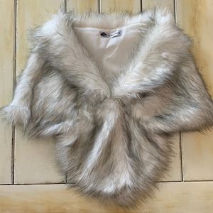 Faux fur shoulder wrap